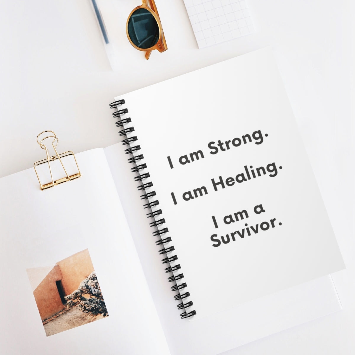 I Am Strong I Am Healing Motivational Durable Journal- Motivational Notebook, Inspirational Notebooks, Women’s Inspirational Journal, Self-Care Gift for Friends, Daily Motivational Journal