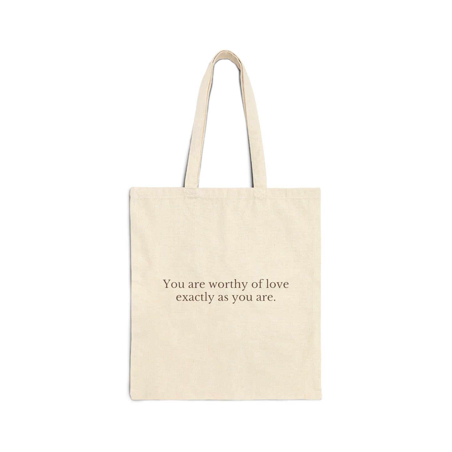 Love Me For Who I Am Cotton Tote Bag | Inspirational Canvas Tote | Self-Love & Healing Gift