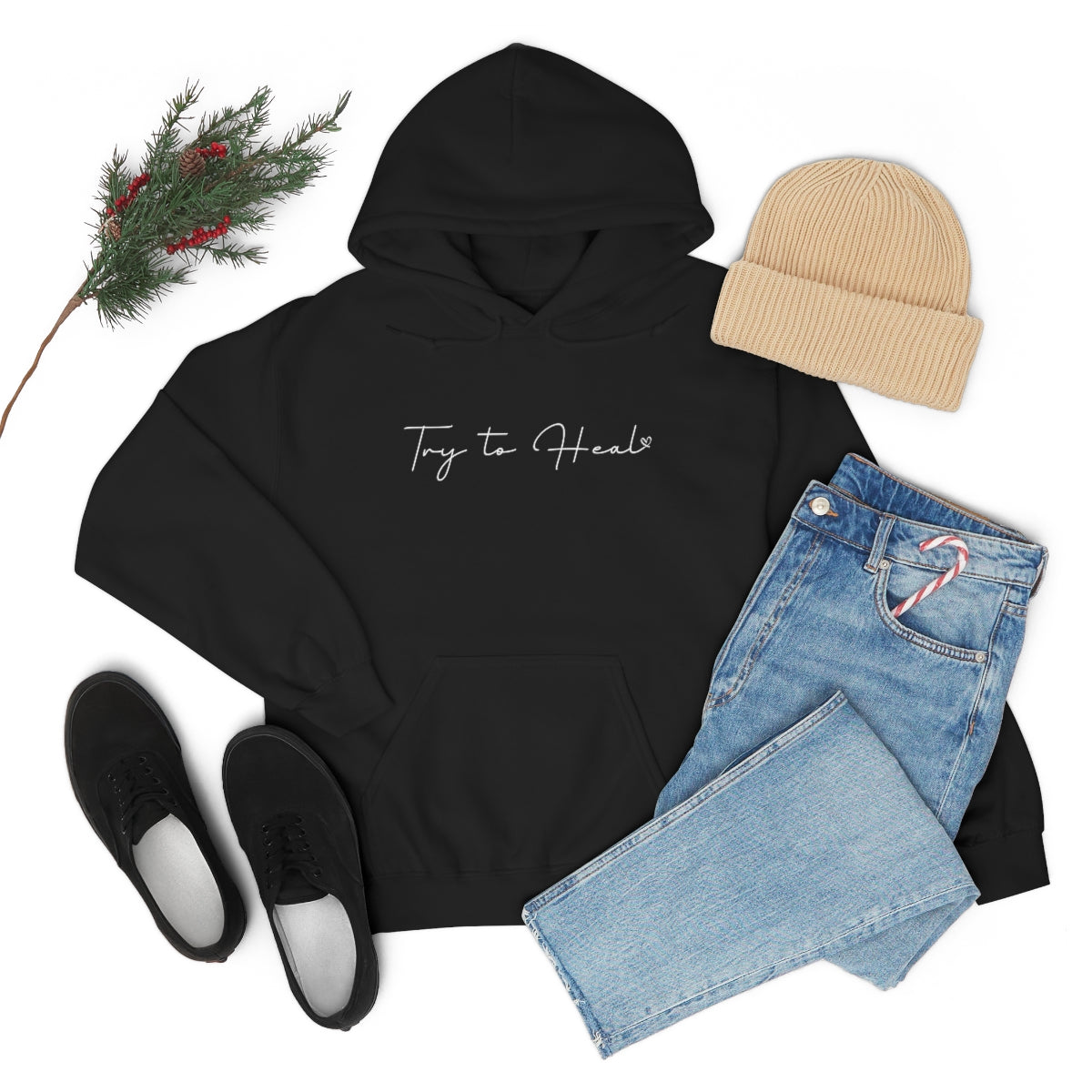 Try to Heal – Inspirational Hoodie for Survivors & Self-Care