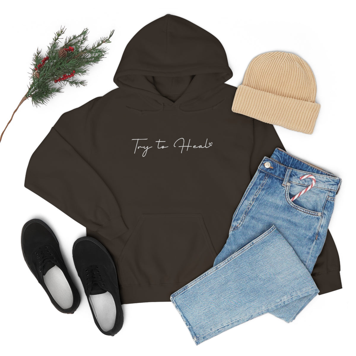 Try to Heal – Inspirational Hoodie for Survivors & Self-Care
